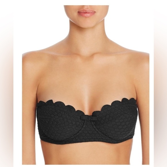 Kate Spade Womens Scalloped Textured Swim Bikini Top‎ Strapless - Picture 1 of 6